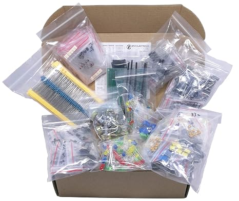 XL Electronic Component Kit Assortment, Capacitors, Resistors, LED, Transistors, Diodes, Zener, Potentiometers (1760 pcs) (1760)