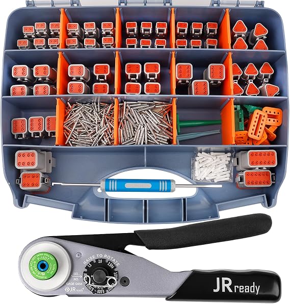 JRready ST6359 Deutsch Connector Kit, 2 3 4 6 8 12 Pin DT Connectors