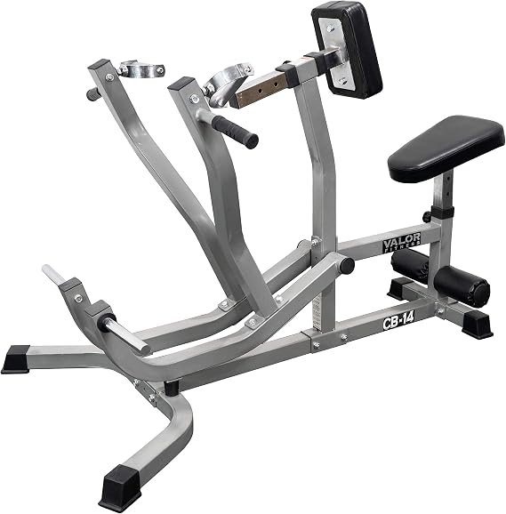 Valor Fitness Seated Row Machine Plate Loaded with Converging Arms & Multi-Grip Handles, 400 lb Capacity, 2 Plate Adapters for Back & Chest Strength Training Home Gym Equipment