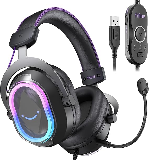 FIFINE H13BP Wired USB Gaming Headset for PC, PS4/5, Mac, Game/Chat Balance