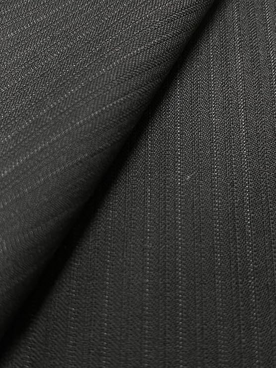 Tuva Textile 40 Yards Bolt of Super 120 Merino/100% Real Wool Fabric Suiting Stripes, Used for Jackets, Suiting, Dresses & More, Fabric by The Yard, Color. Black & Gray Stripes, Made in Italy