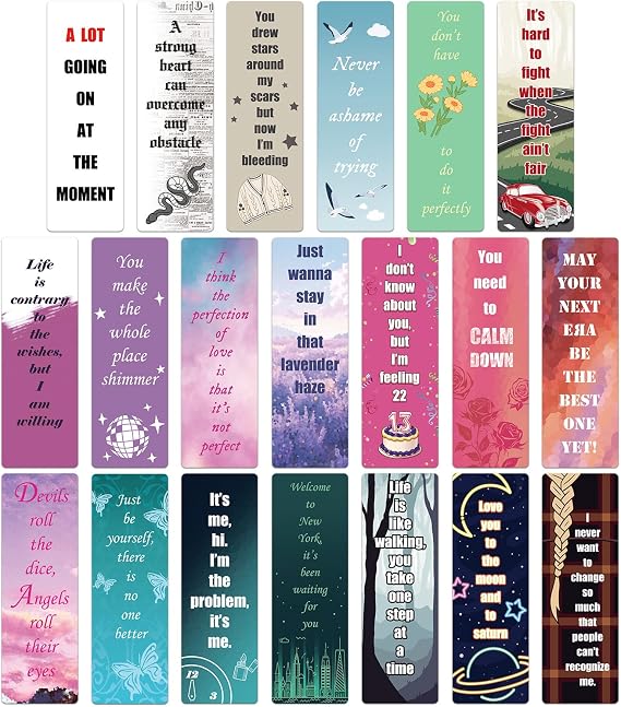 Music Inspired Book Marks Paper Bookmarks Album Quotes Merch Gifts for Fans Singer Book Accessories for Book Lovers, Party Favors for Birthday Christmas Back to School