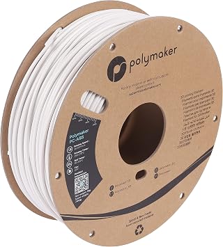 Polymaker PC-ABS Filament 2.85mm, White Polycarbonate Blend with ABS 1kg - Tough and Heat Resistant 2.85mm 3D Printer Polycarbonate Filament, Dimensional Accuracy +/- 0.03mm