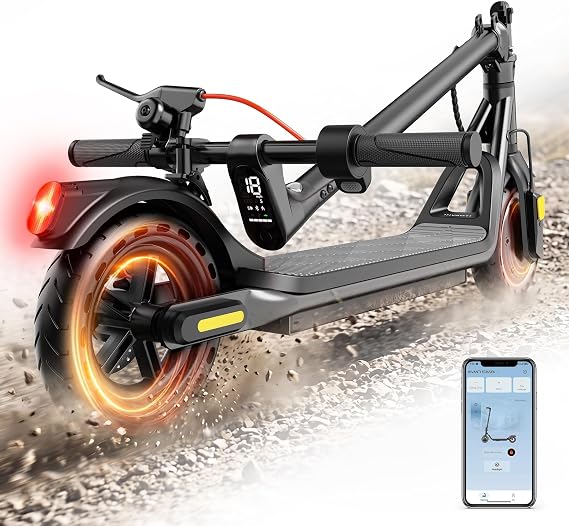 INVANTI E20 Adult Electric Scooter with Smart APP, Max 19 Miles & 18 MPH,350W Motor, 8.5" Solid Tires, Dual Brakes & Cruise Control, Foldable and Portable Commuter Electric Scooter for Adults