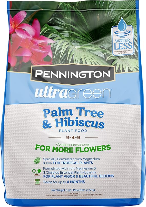 Pennington 100525942 Ultra Green Palm Tree & Hibsicus 9-4-9 Plant Food, 5 lb