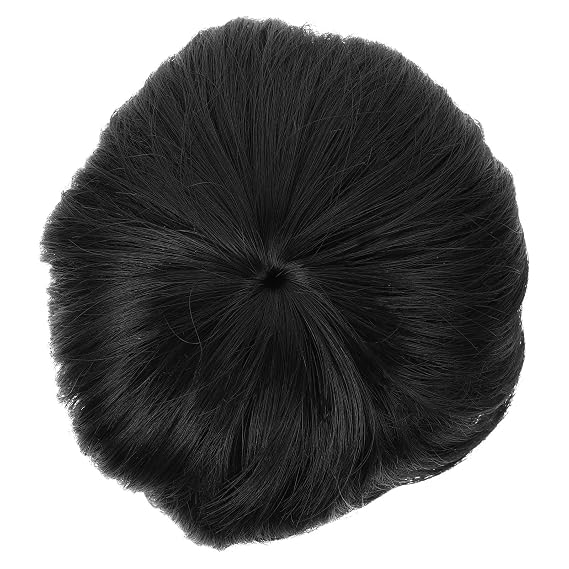 Men Toupee Hair Patch Male Hairpiece Short Bald Spot Cover Hair Wig for Middle-Aged Men