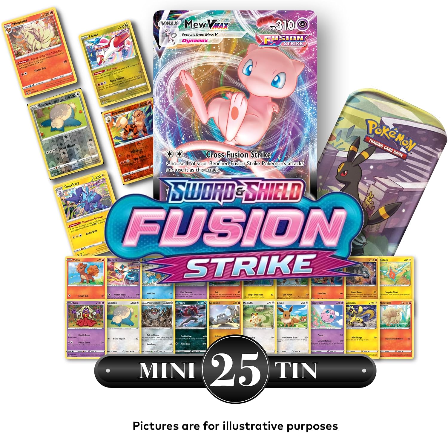 Ultimate Pokemon Sword&Shield Mystery Tin w/ 25 Pokemon cards including 5  Holos | 1x Rare Sword&Shield Era Card | 1x Official Pokemon Mini Tin and Coin | By The Poke Bruvs