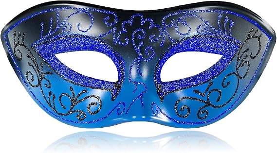 MYSEUNI Venetian Masquerade Mask for Men - Retro Carnival Mask- Adjustable Headband for Halloween, Mardi Gras, Prom Party