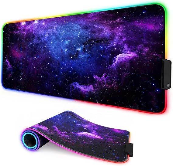 RGB Gaming Mouse Pad, Mouse Mat Large 900x400x5mm 13 LED Light Modes, Large Mousepad with Premium Micro-Weave Surface, Non-Slip Mouse Mat, Keyboard and Mouse Pad for Desk, Gaming, Office