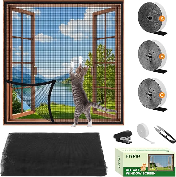 Adjustable DIY Cat Window Screen Fits Any Size Smaller Than 51"x 59"