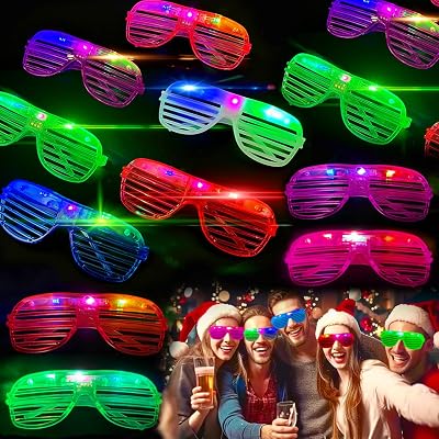 20 LED Glasses for Kids Adults Glow in The Dark Party Favor Supplies,Light up Glasses Toys for Holiday Concert for Neon Glow Party Favors,Wedding,Concert,Raves&Birthday Disco Halloween Christmas