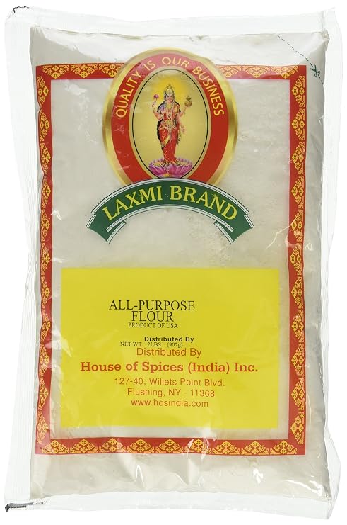 Laxmi Brand, All Purpose Flour, Maida Flour, Festive Pack, Made Pure, Made Fresh, Tradition of Quality, House of Spices, Product of India (2lb)