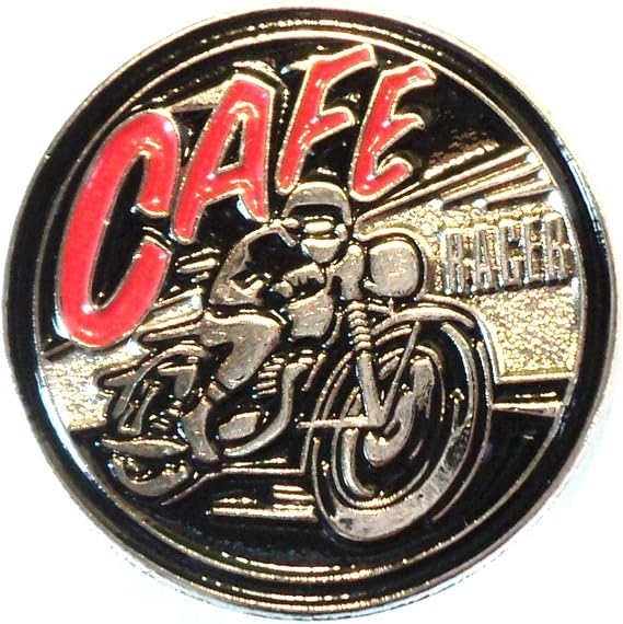 Cafe Racer 1960's Ton Up Boy Biker Metal Motorcycle Enamel Badge