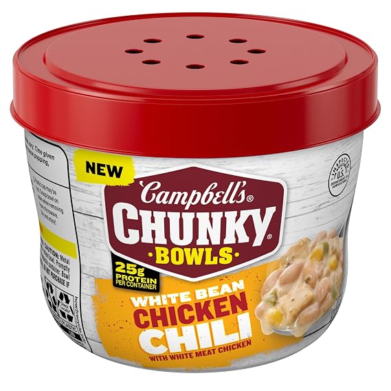 Campbells Chunky White Bean Chicken Chili, 15.25 oz Bowl