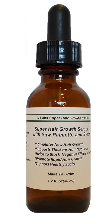 Super Hair Growth Serum with Saw Palmetto, Biotin, Unisex Hair Loss Treatments (1.2oz, Pump Dispenser)