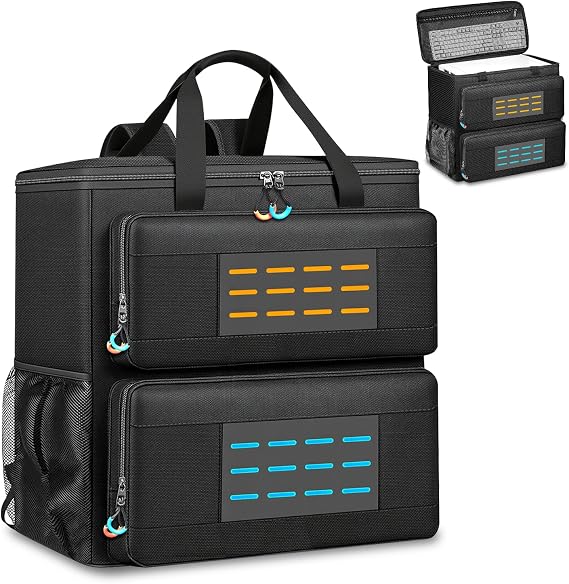 Computer desktop tower carrying case with padded protection & multiple pockets, gaming computer backpack can hold CPU main frame, keyboard, mouse, cables and accessories