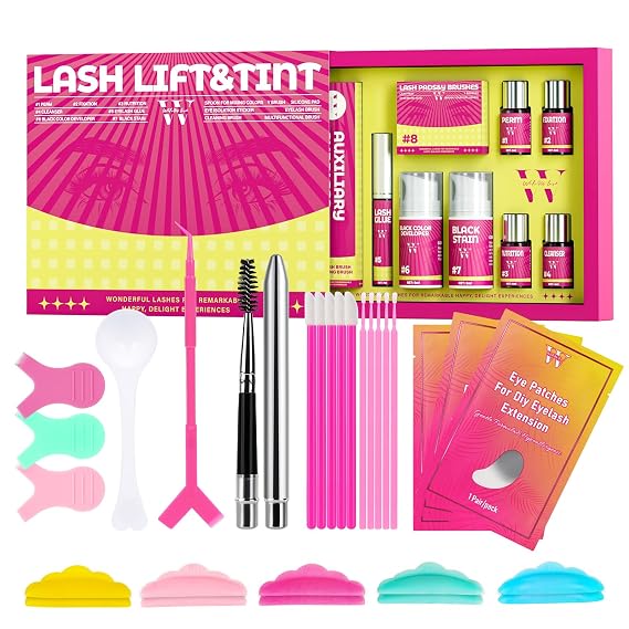 Lash Lift Kit, Eyelash Perm Kit, Easy for Beginner Achieve Long-Lasting Natural Curling and Self Lifting Lash, Detailed Instructions Lash Lamination Set Suitable for Salon & Home DIY(Lash Lift Set07)