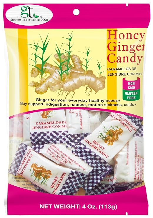 GT Honey Ginger Candy 9-Pack, 4 Ounce Bags