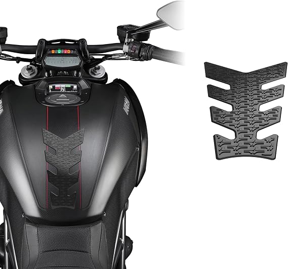 STOMPGRIP | Motorcycle Center Tank Pad Protector | Universal Fit | Vertebrae | Icon Black