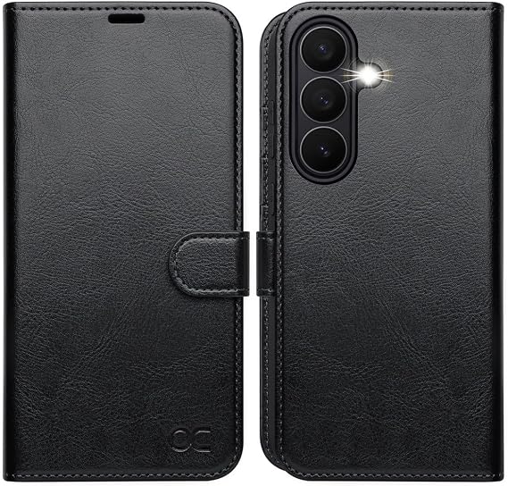 OCASE for Samsung Galaxy S26 Wallet Case, Card Holder, Black