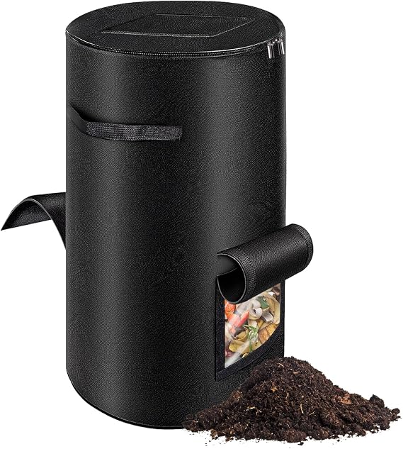 34 Gallon Compost Bins Outdoor with Observation Windows