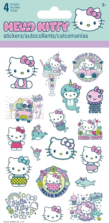 Sanrio - Hello Kitty 20 - Kawaii Vacation Standard Stickers - 4 Sheet