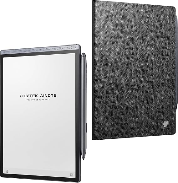 iFLYTEK AINOTE Air 2 E Ink Tablet,Black Protective Case for iFLYTEK Paper Tablet 8.2", Note Taking & E Paper Tablet for Adults, Premium PU Leather, Slim& Lightweight