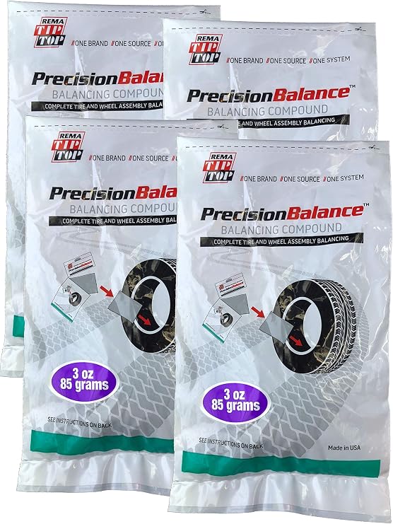 Rema Tip Top 4 PrecisionBalance Tire Balancing Compound Beads Kits - Drop in Bags - (3 oz. / 85 Grams) - (4 Kits)
