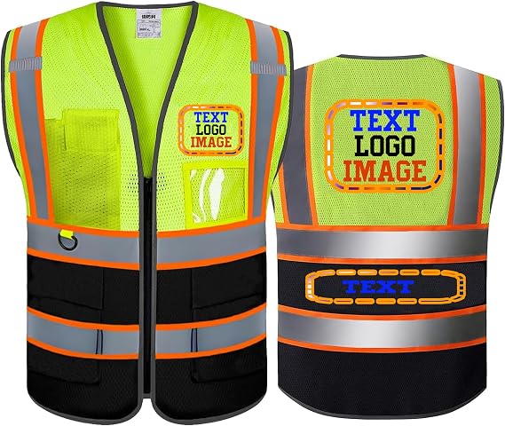 Personalized High Visibility Reflective Safety Vest Custom Your Text Protective Workwear Outdoor Work Vest