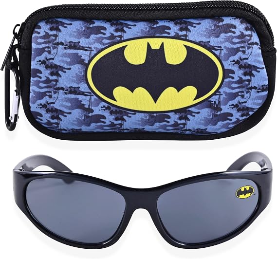 Batman Kids Sunglasses with Matching Glasses Carrying Case and UV Protection