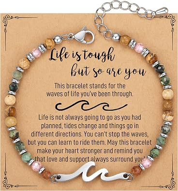 TONY & SANDY Friend Gifts for Women, Unique Birthday Gifts for Women, Sister Gift from Sister, Wave Bracelet, Christmas Graduation Mothers Day Gift for Her, Bestie Friendship Bracelets