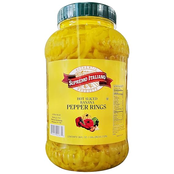 Supremo Italiano Hot Sliced Banana Pepper Rings 1 Gallon