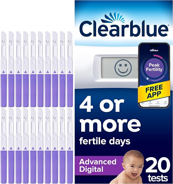 Clearblue Advanced 20 Digital Ovulation Tests, Typically IDENTIFIES at Least 2X More Fertile Days Vs LH only Ovulation Test Strips, Double Your Chances of Getting Pregnant