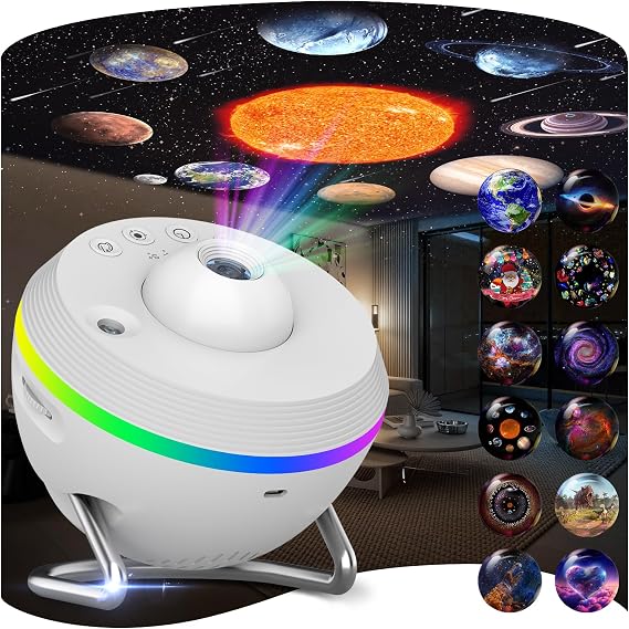 Galaxy Projector, 13 in 1 HD Planetarium Galaxy Star Projector for Bedroom, Star Projector Galaxy Light with Meteor Effect and Timer for Kids Ceiling Gift