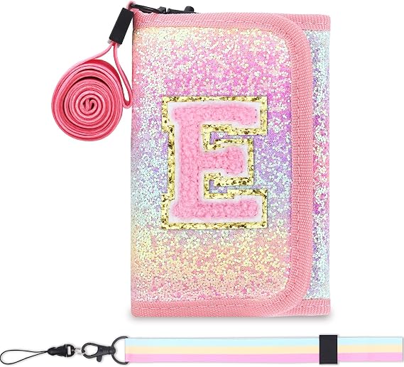 Girls Wallets for Kids 6-8 8-10 kids wallet Cute Wallets for Teen Girls with Initials Coin Pocket Toddler Wallet for with Magic Sticker Teen Girl Wallet for Gifts E
