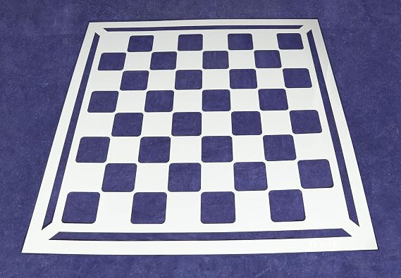 Chess/Checkerboard Stencil 14 Mil -18 X 18 Inches With Border- Painting /Crafts