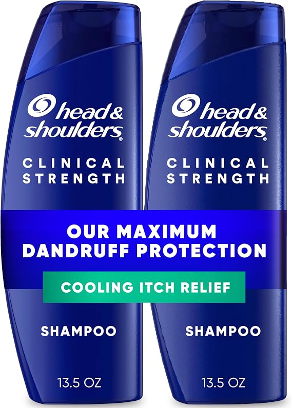 Head & Shoulders Klinik Mukavemet Kepek Şampuanı, Selenyum Sülfür Kepek Savunması, Yoğun Kaşıntı Giderici, Soğutma Mentolü, 13.5 Fl Oz Her Biri, 2'li Paket