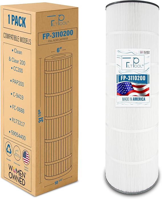 FP-3110200 - Pentair 160318 CC200, Ultra-C5, R173217, Pleatco PAP200, Unicel C-9419, Filbur FC-0688, PLFPAP200, 200 Sqft., 1 Pack