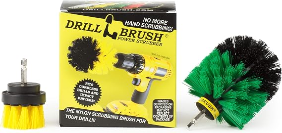 Power Spinning Bath, Tile and Grout Brush with Compact Shower Track Brush