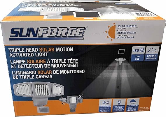 Sunforce Solar Triple Head Motion Activated Security Light 1500 Lumens