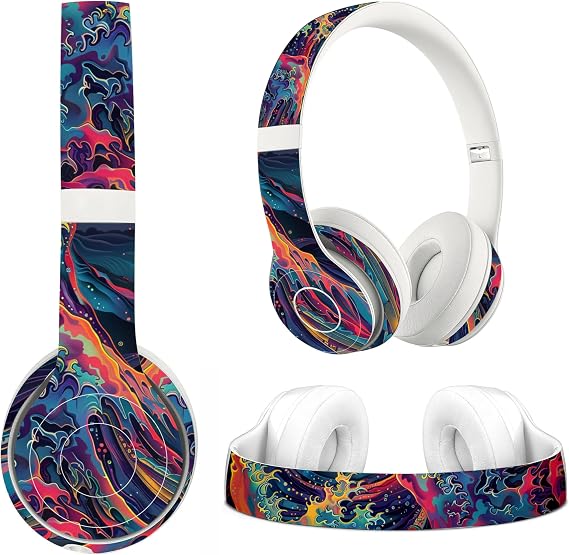 Sticker Cover Compatible with Beats Solo 3, Great Wave - Headphone Stickers