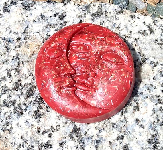 Sun-Moon Orgone Generator, Orgonite Energy Accumulator Tower Buster, EMF Protection (Red)