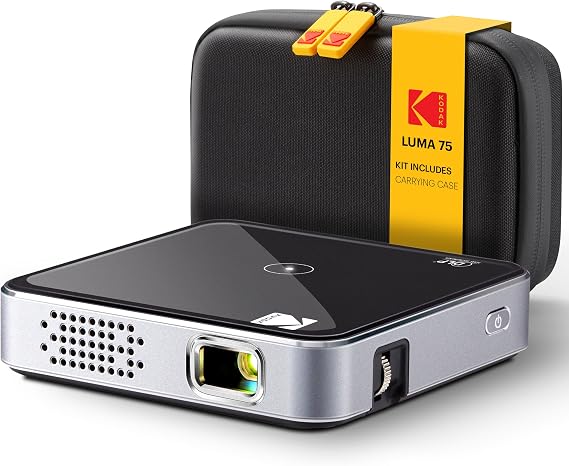 KODAK Luma 75 Mini Projector with Carrying Case, Black