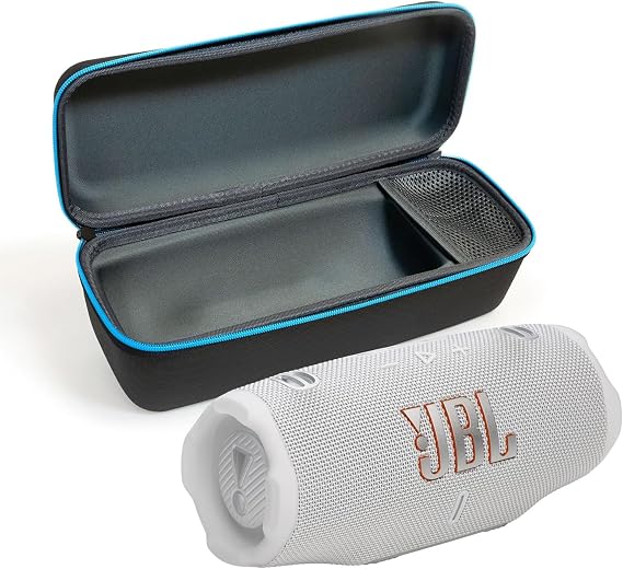 JBL Charge 6 (White) + Bundle with divvi! Protective Hardshell Case (Black)