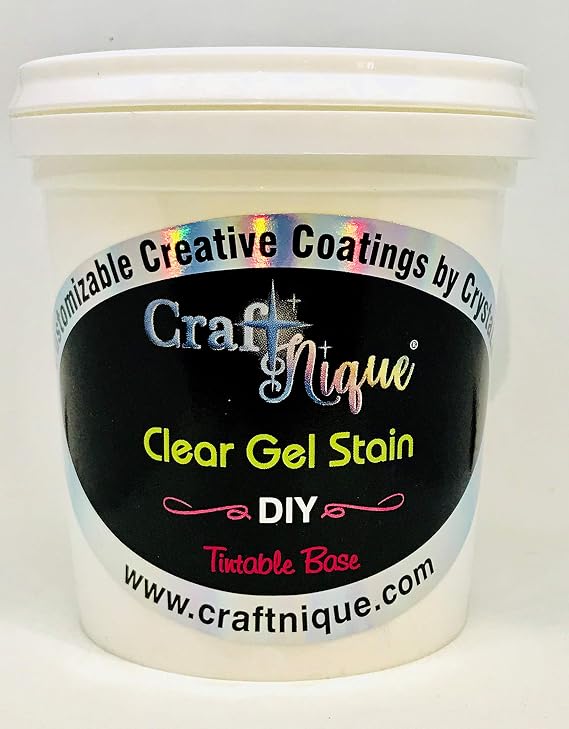 CrystaLac, CraftNique Clear Gel Stain & Glaze DIY Tintable Base (Water-Based) (8 oz Mini)
