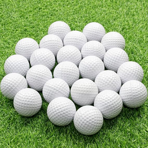 KOFULL Foam Golf Practice Balls, 24 Pack Realistic Feel and Limited Flight Training Balls for Indoor or Outdoor, Soft Practice Golf Balls for Backyard