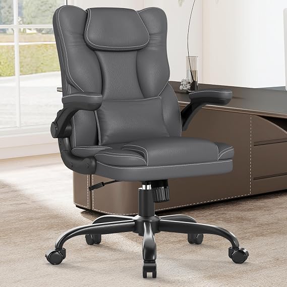 Ergonomic Office Chair Flip Up Arms Lumbar Support Home Office Desk Chair