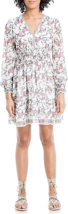 Max Studio Women's V-Neck Smocked Dress