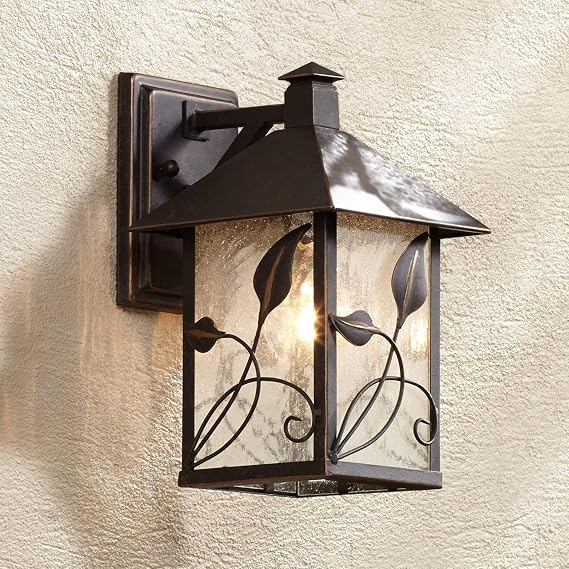 French Garden 10 1/2" High Bronze Rustic Outdoor Wall Light Fixture