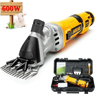 Sheep Shears 600W, Electric Sheep Clippers Professional with 2 Blades, 6 Speed Heavy Duty Livestock Haircut for Grooming Sheep Horses Large Dog, Small Dog Forbidden